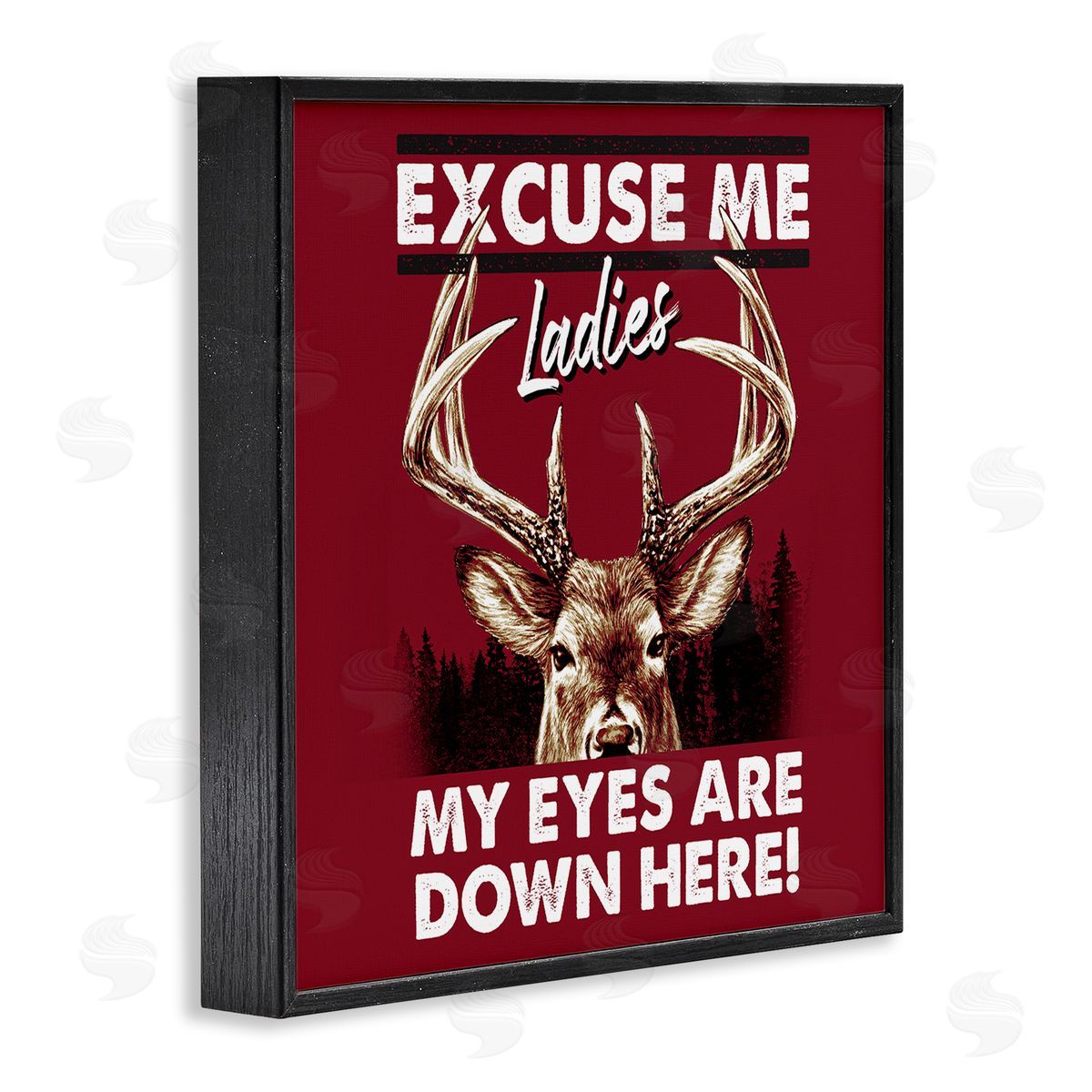 Jedco Brands Inc. Eyes Are Down Here Black Framed Giclee Wall Art Print