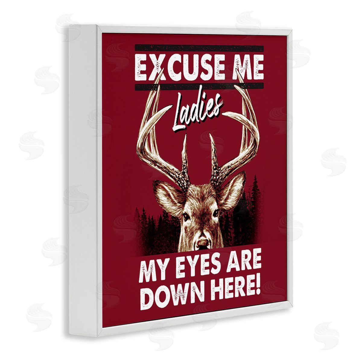 Jedco Brands Inc. Eyes Are Down Here White Framed Giclee Wall Art Print