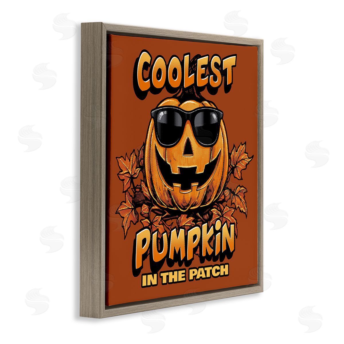 Jedco Brands Inc. Coolest Pumpkin with Sunglasses Brown Floating Frame Canvas Wall Art Print