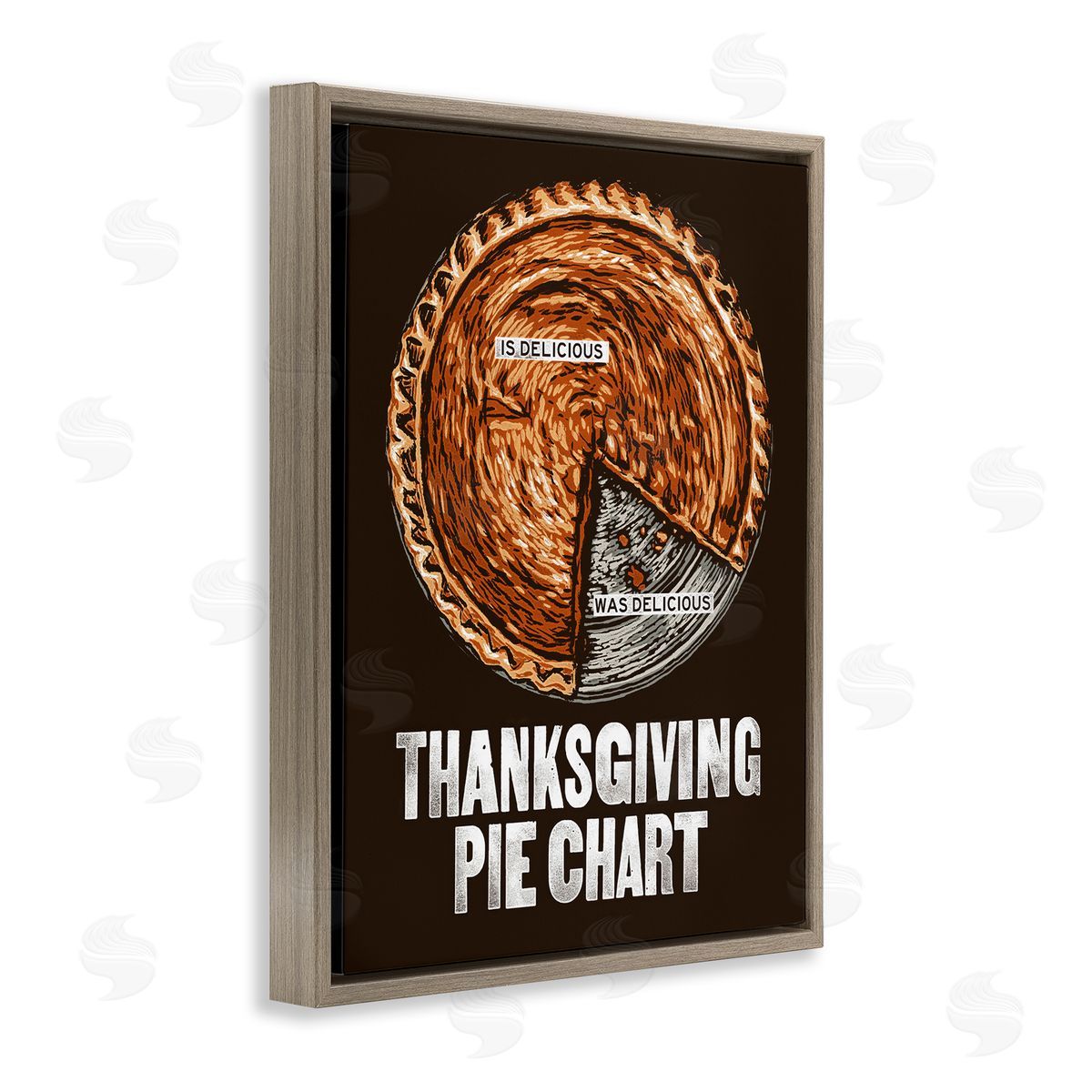 Thanksgiving Pie Chart Brown Floating Frame Canvas Wall Art, Home Decor by Jedco Brands, Inc.