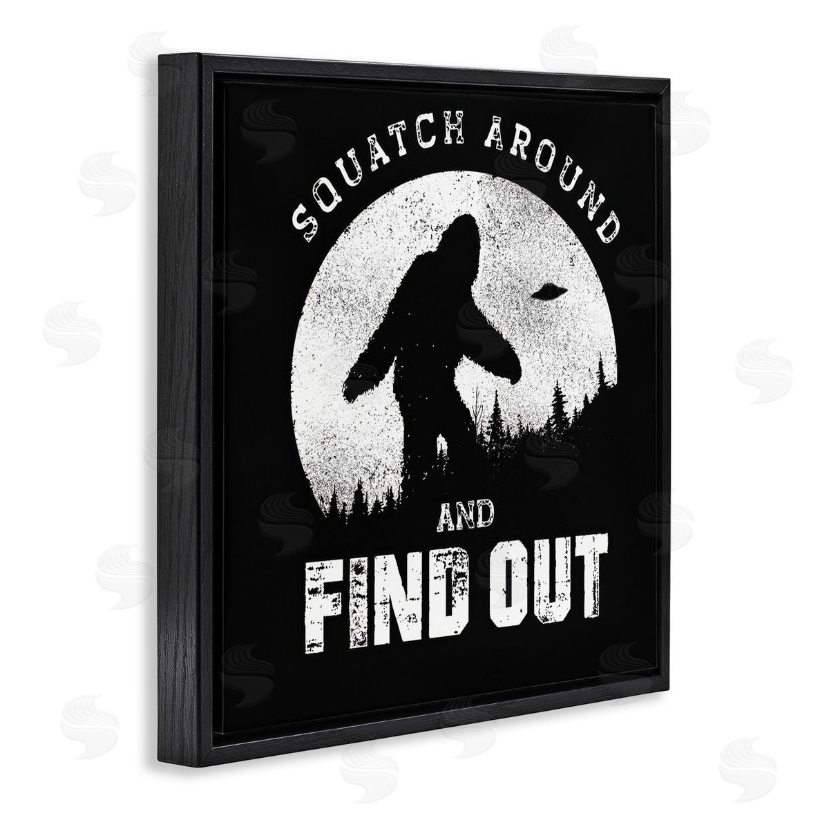 Jedco Brands Inc. Funny Mythical Monster Saying Black Floating Frame Canvas Wall Art Print