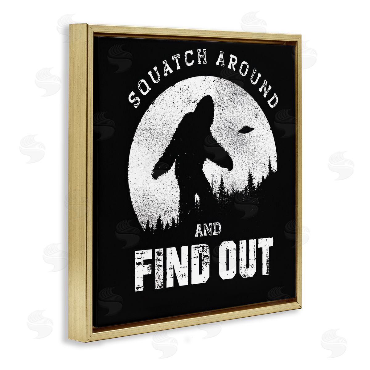 Jedco Brands Inc. Funny Mythical Monster Saying Gold Floating Frame Canvas Wall Art Print