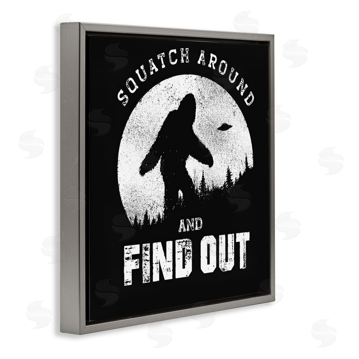 Jedco Brands Inc. Funny Mythical Monster Saying Gray Floating Frame Canvas Wall Art Print