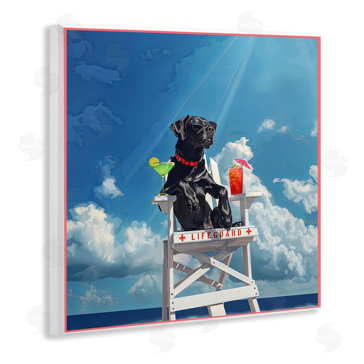Jim Baldwin Guard Dog Lifeguard Wooden Wall Plaque Art Print