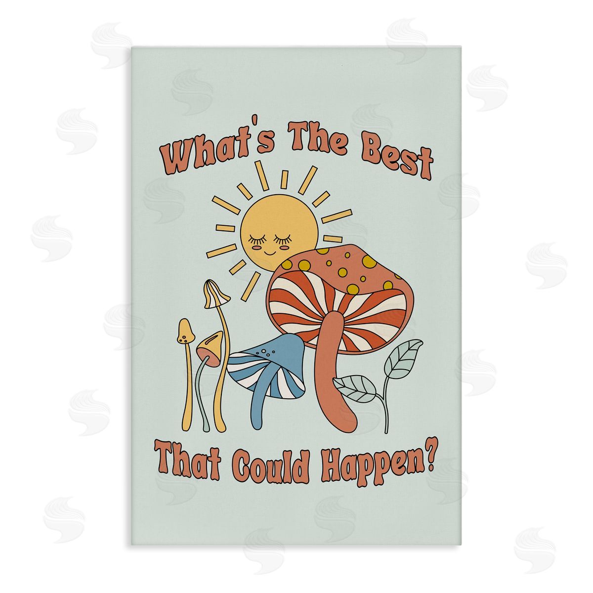 JJ Design House LLC Positivity Vibes with Mushrooms Canvas Wall Art Print
