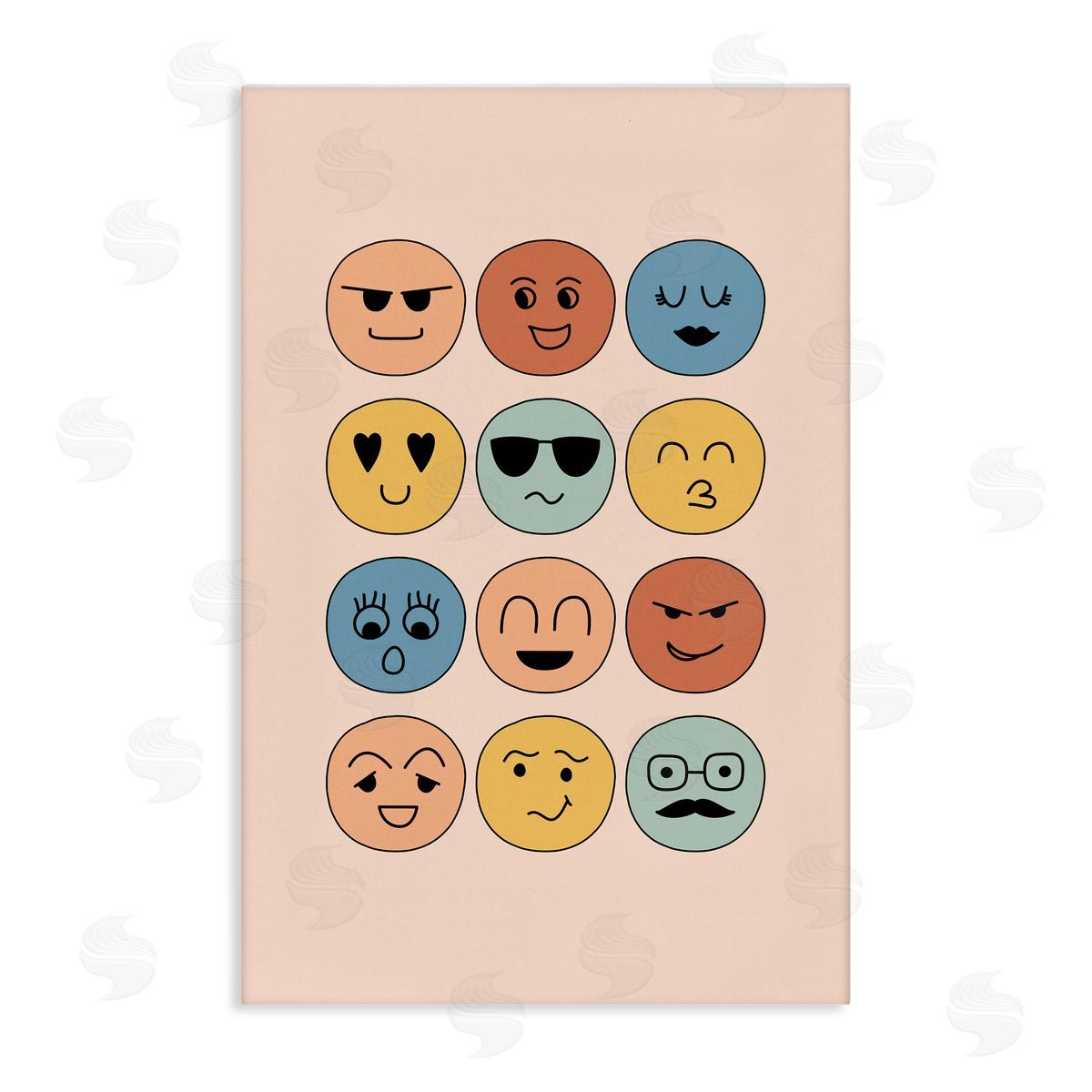 JJ Design House LLC Varied Expressive Faces Canvas Wall Art Print