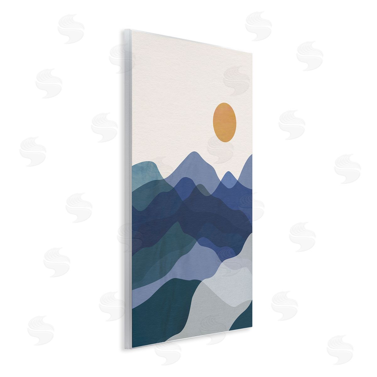 JJ Design House LLC Blue Layered Mountains Wooden Wall Plaque Art Print