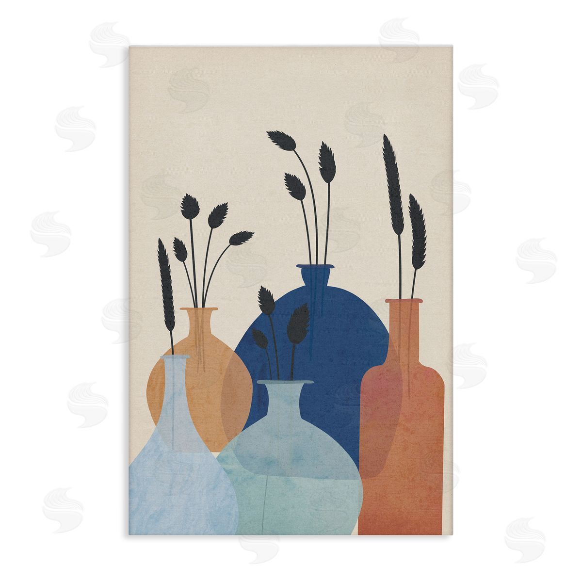 JJ Design House LLC Plant Sprigs Vases Canvas Wall Art Print
