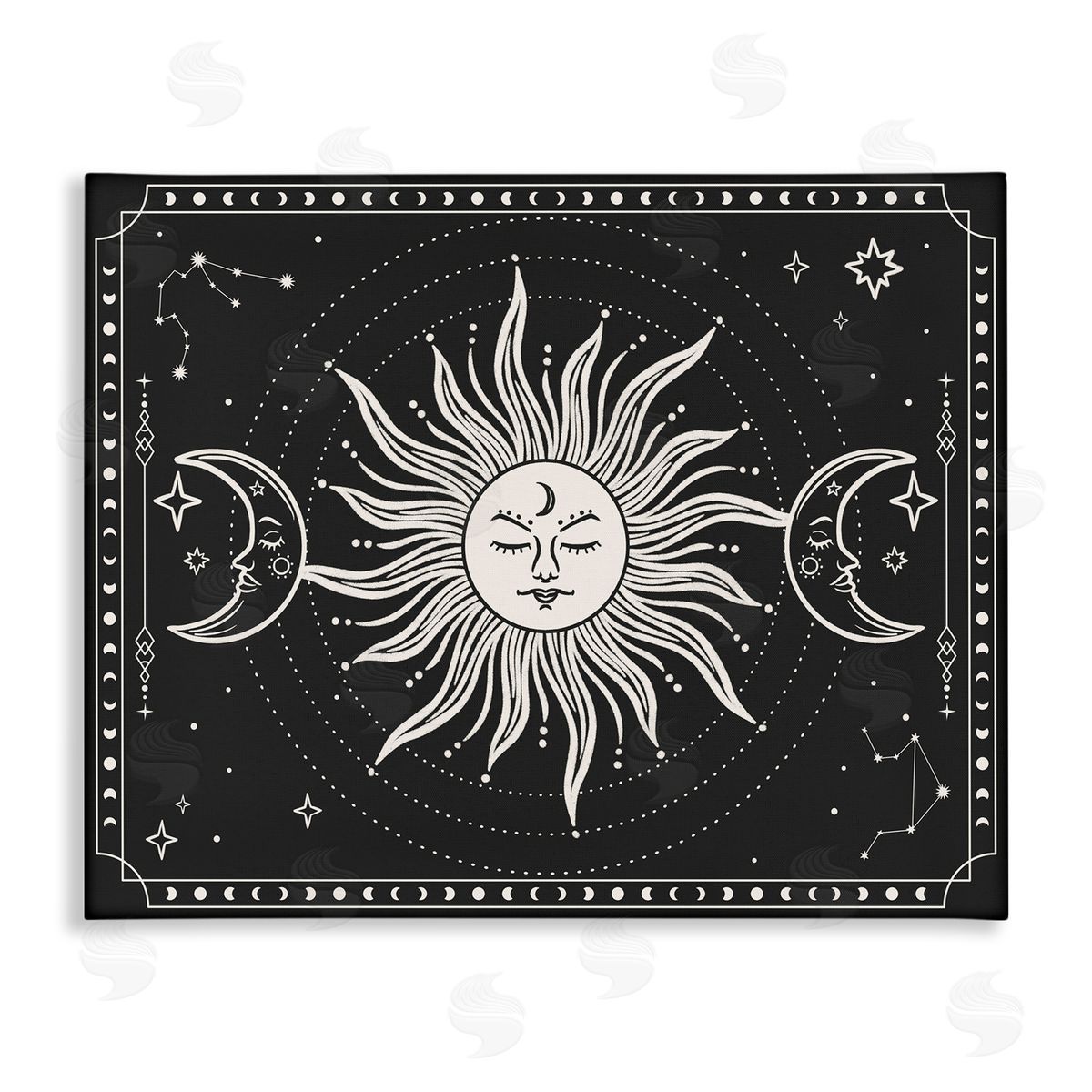 JJ Design House LLC Astrology Sun & Moon Pattern Canvas Wall Art Print