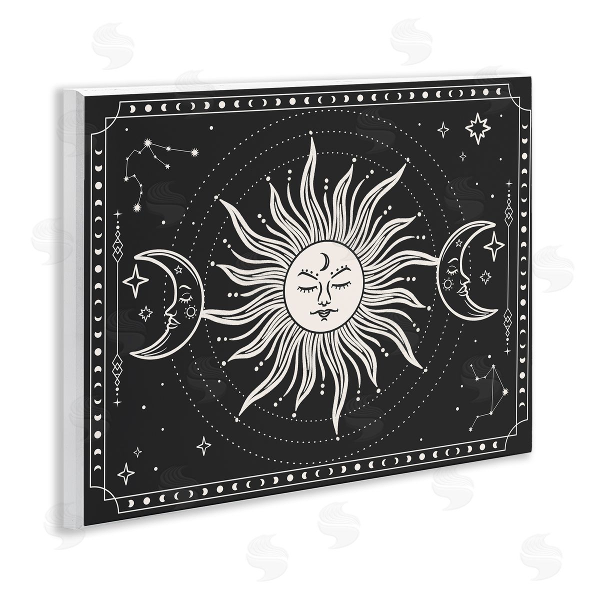 JJ Design House LLC Astrology Sun & Moon Pattern Wooden Wall Plaque Art Print
