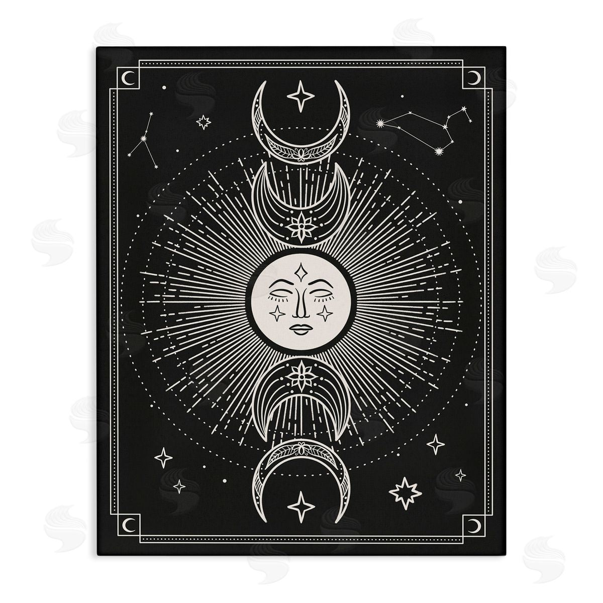 JJ Design House LLC Moon Cycle Pattern Canvas Wall Art Print