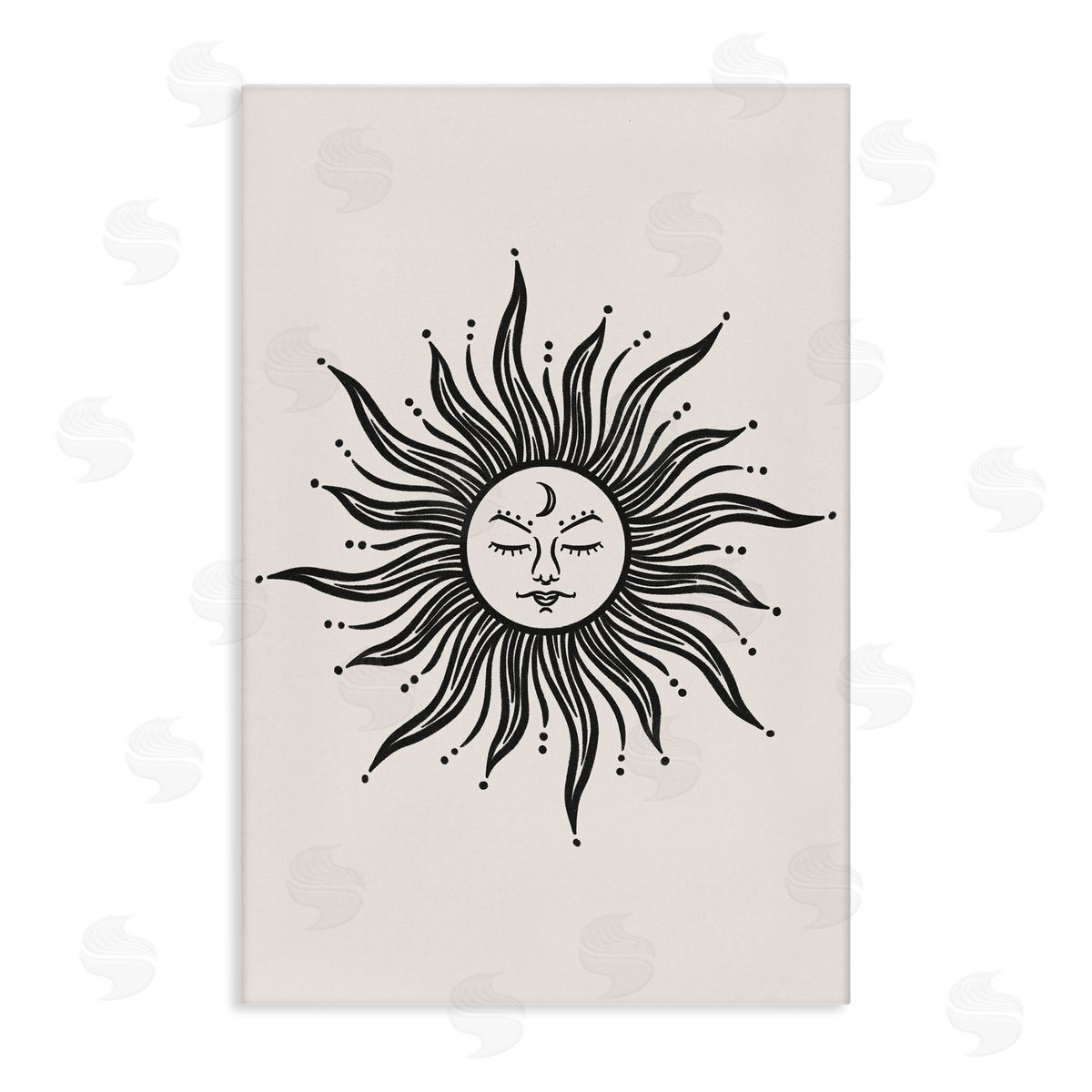 JJ Design House LLC Cream & Black Sun Canvas Wall Art Print