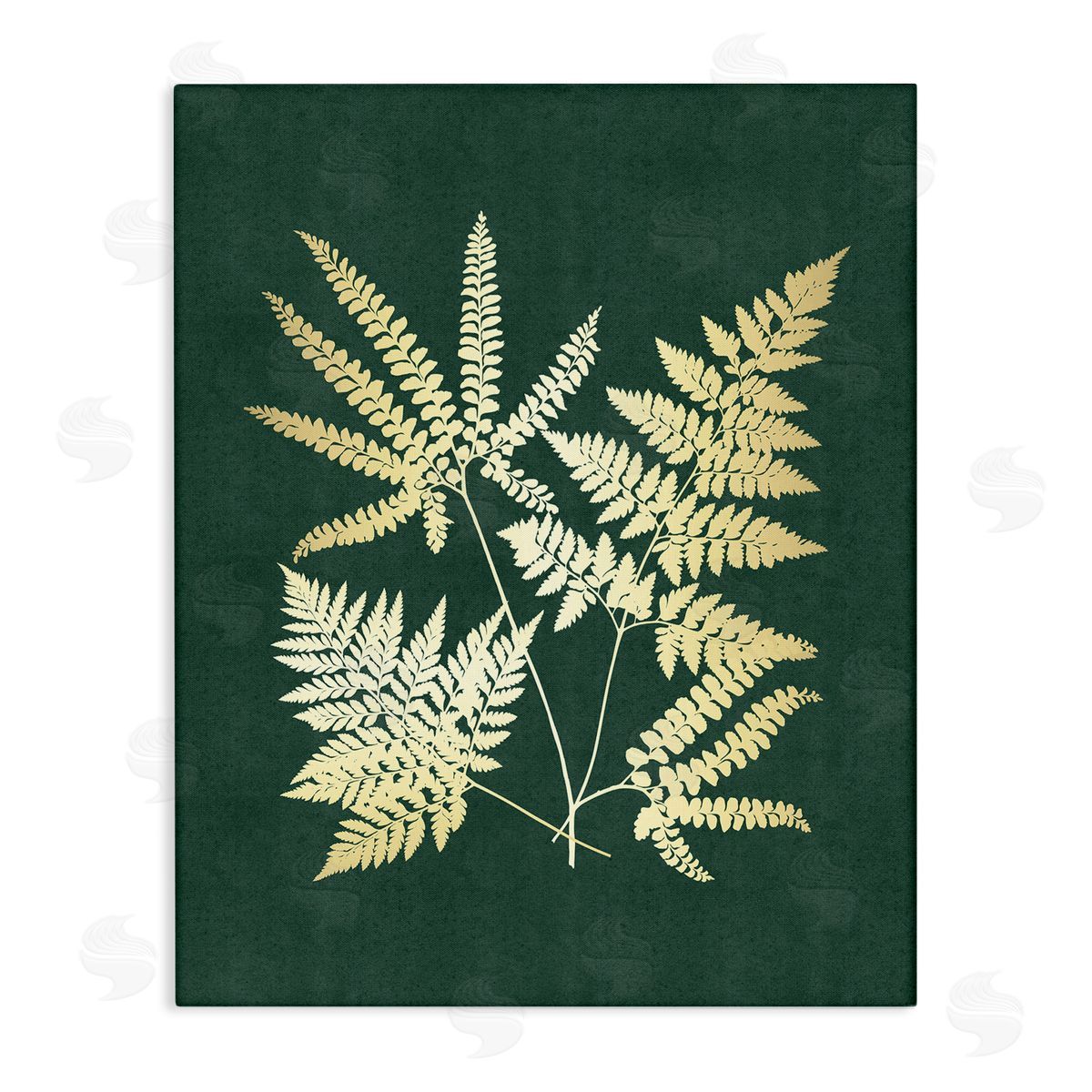 JJ Design House LLC Gilded Fern Leaves Canvas Wall Art Print