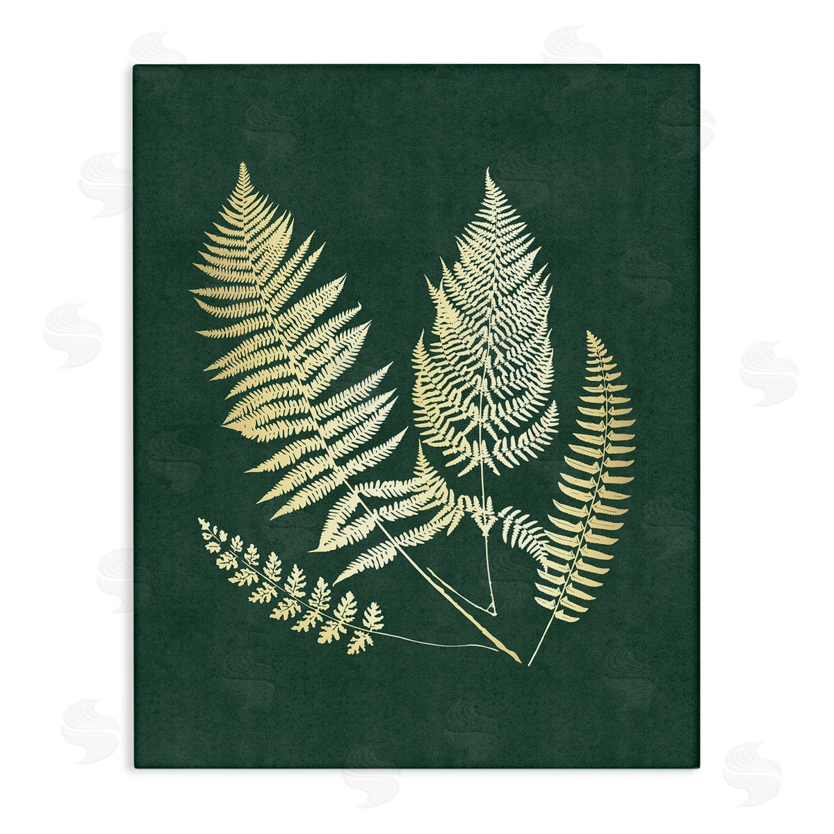 JJ Design House LLC Gilded Fern Sprigs Canvas Wall Art Print