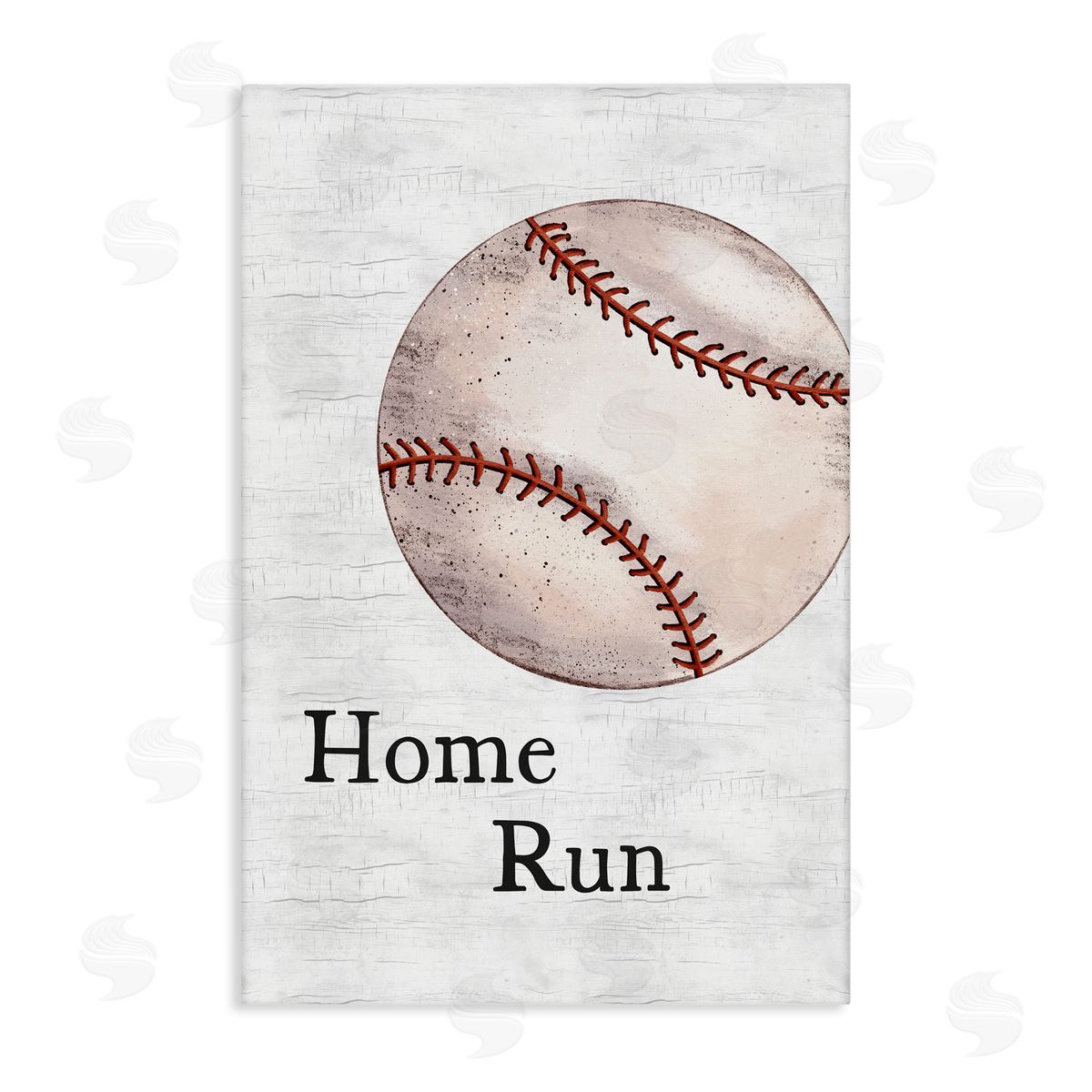 JJ Design House LLC Home Run Baseball Canvas Wall Art Print