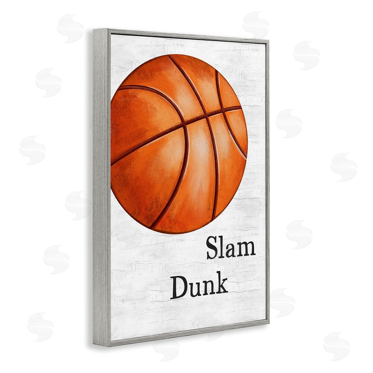 JJ Design House LLC Slam Dunk Basketball Gray Framed Giclee Wall Art Print