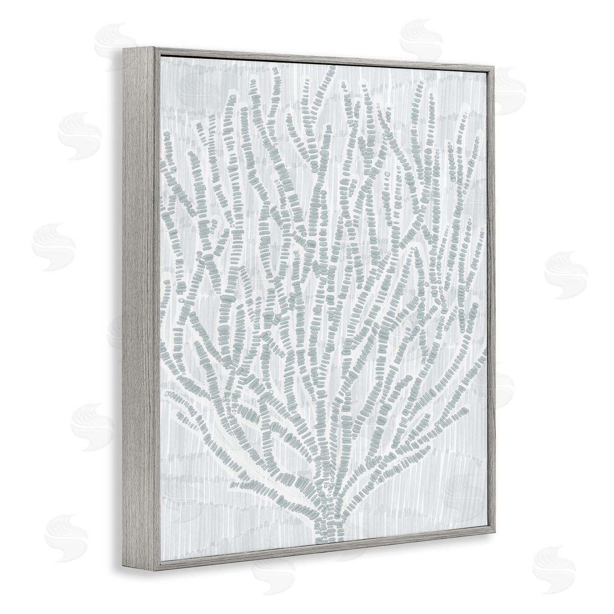Jetty Home LLC Sketched Coral Sprigs Gray Framed Giclee Wall Art Print