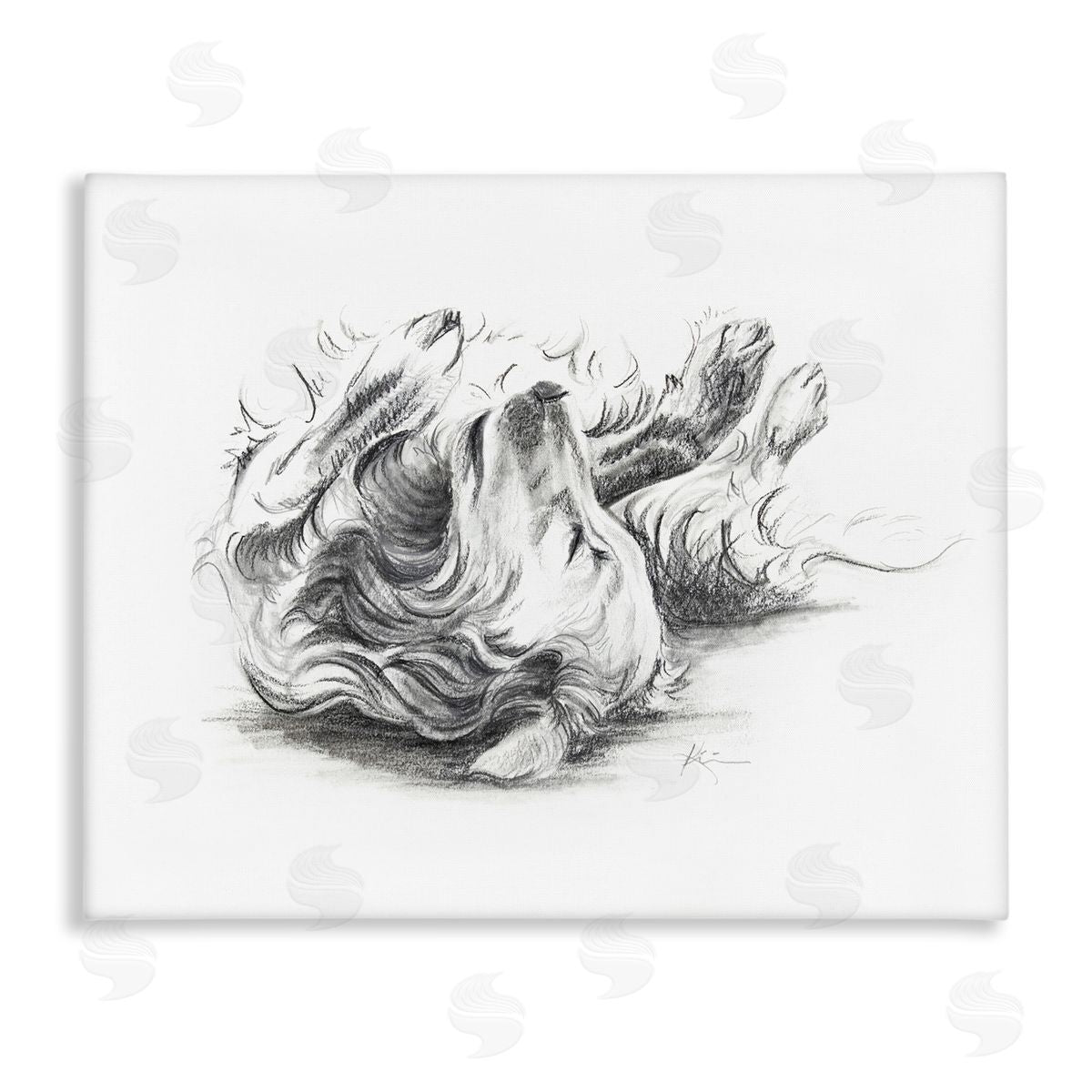 Lindsay Kivi Fine Art Naptime Dog Drawing Canvas Wall Art Print