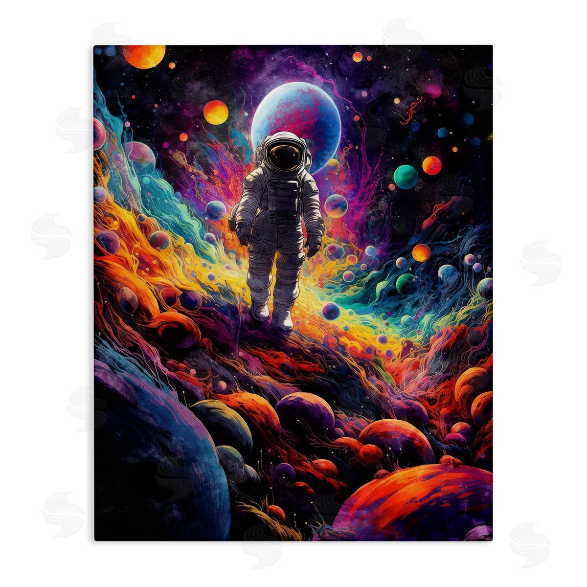 Nina Blue Stepping on Space Terrain Canvas Wall Art Print