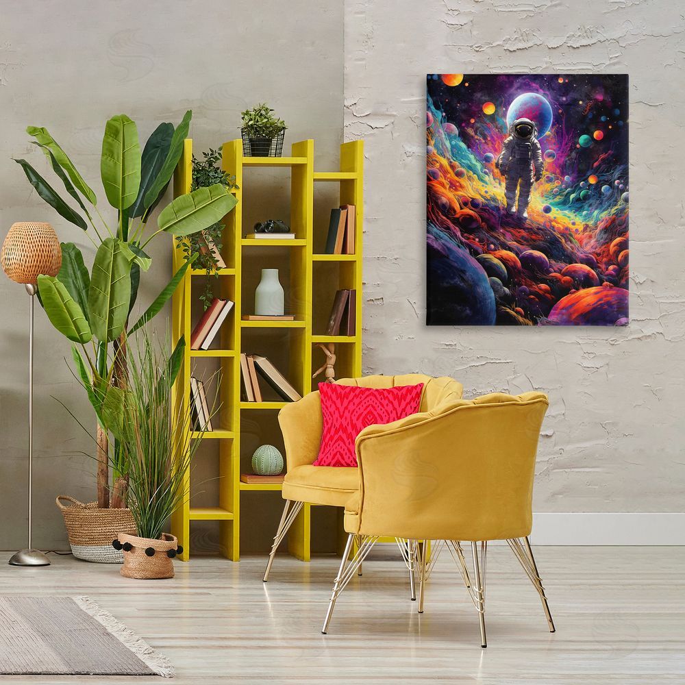 Nina Blue Stepping on Space Terrain Canvas Wall Art Print in Room