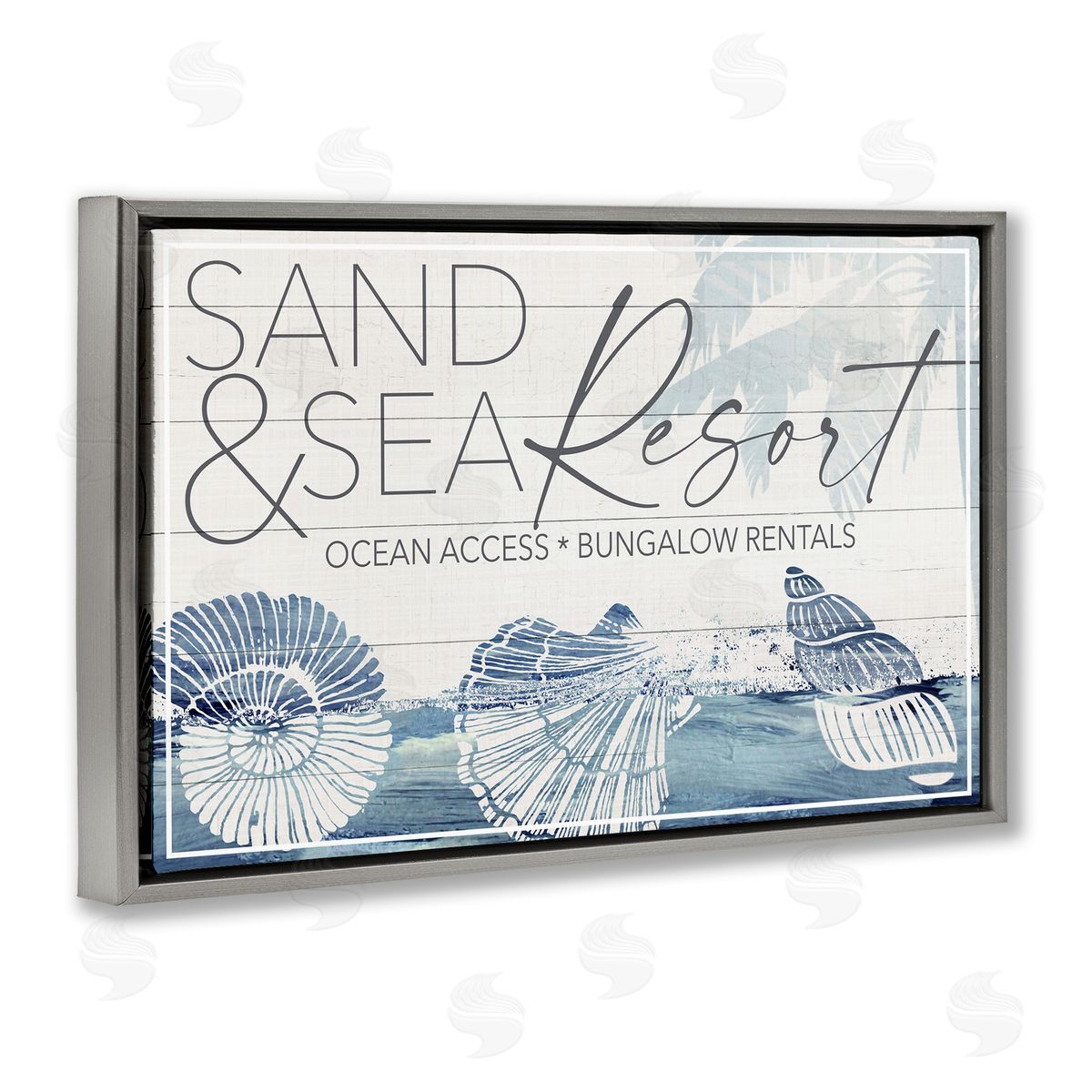 Fluidity/PDR LLC. Sand & Sea Resort Gray Floating Frame Canvas Wall Art Print