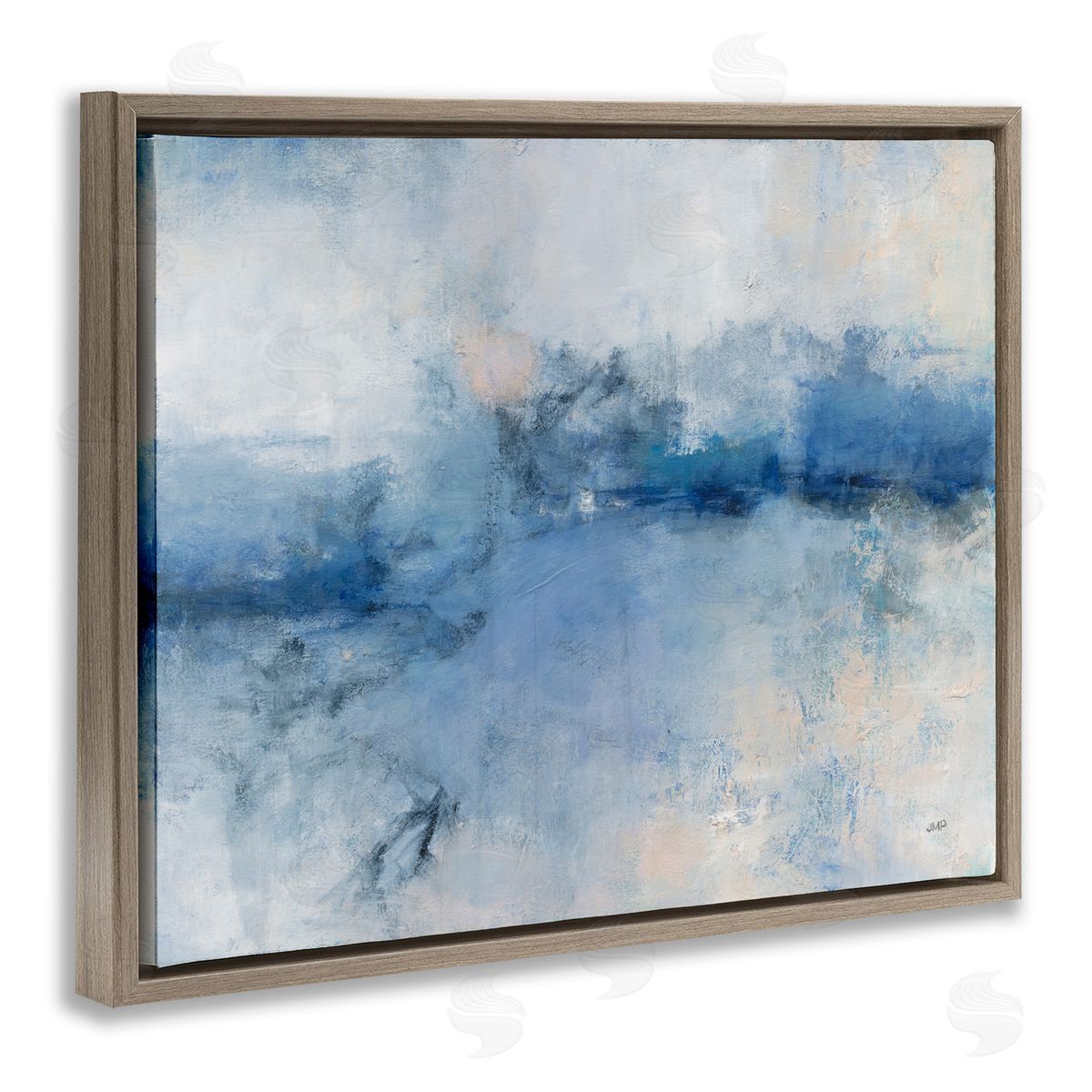 Julia Purinton Blue Seaside Impressions Brown Floating Frame Canvas Wall Art Print