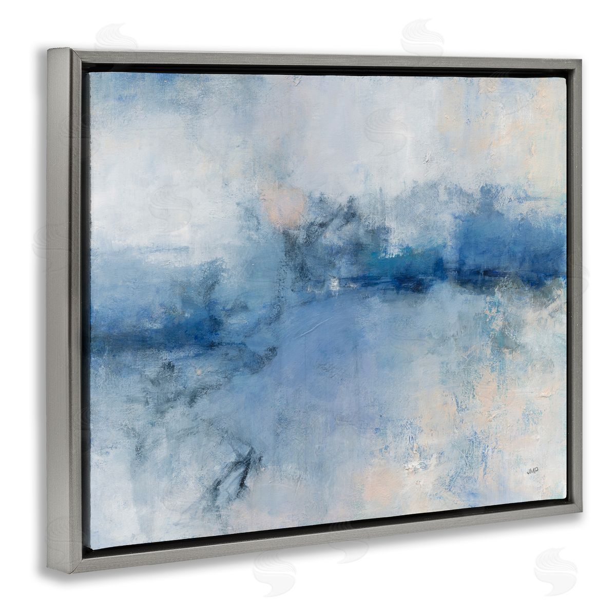 Julia Purinton Blue Seaside Impressions Gray Floating Frame Canvas Wall Art Print