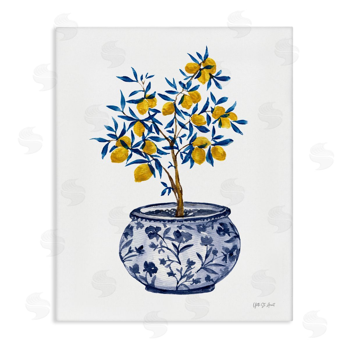 Yvette St. Amant Lemon Tree in Chinoiserie Canvas Wall Art Print