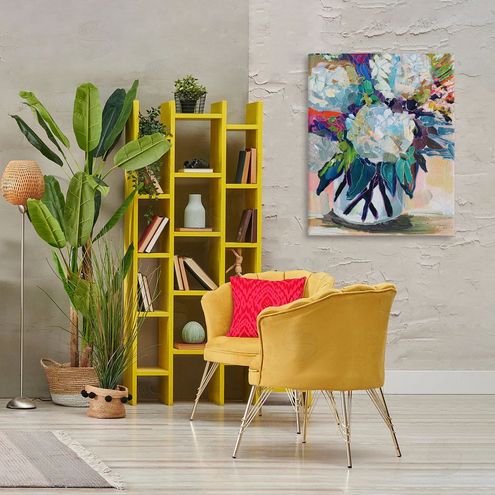 Jeanette Vertentes Summer Blooming Bouquet Canvas Wall Art Print in Room
