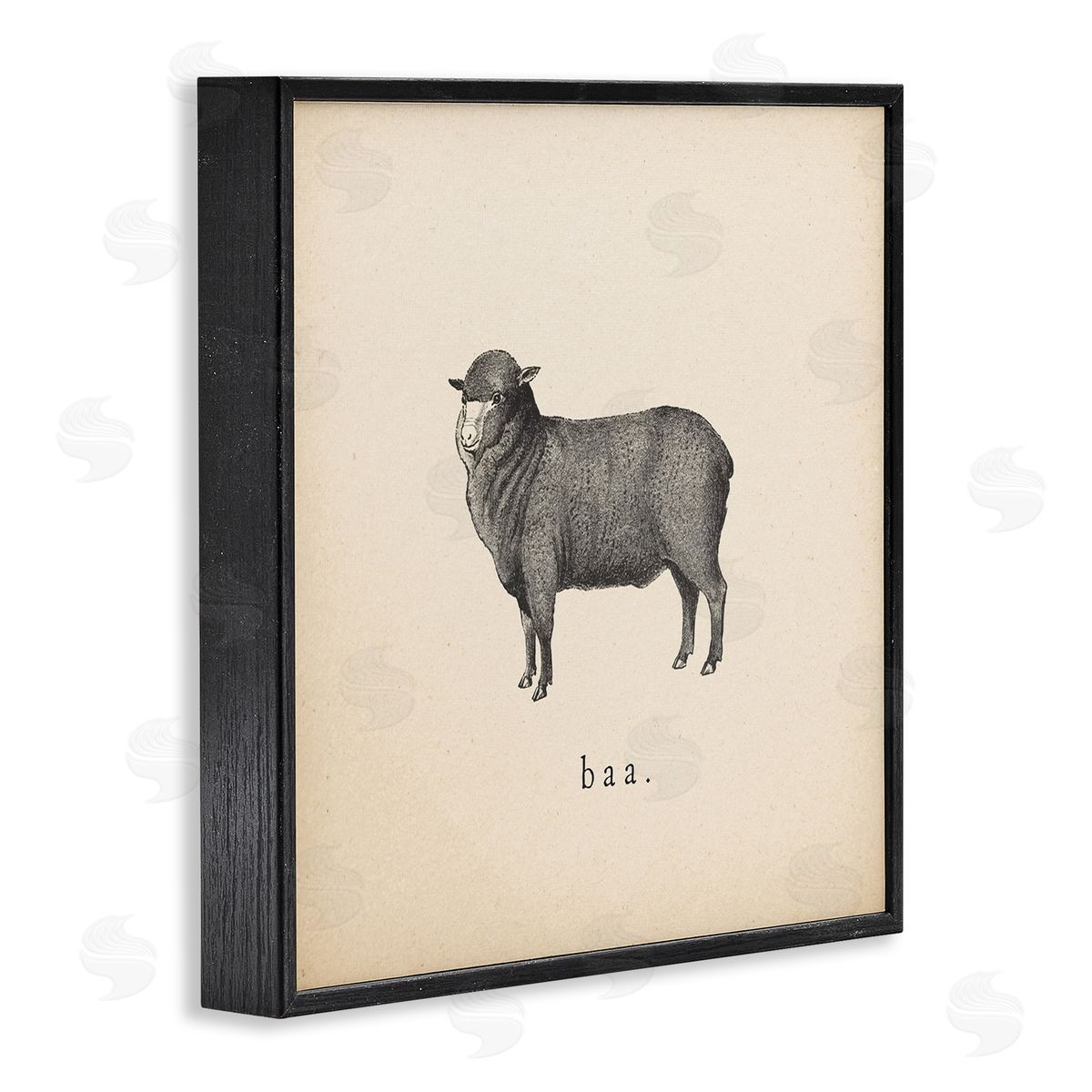 Wild Apple Portfolio Baa Farm Sheep Sounds Black Framed Giclee Wall Art Print