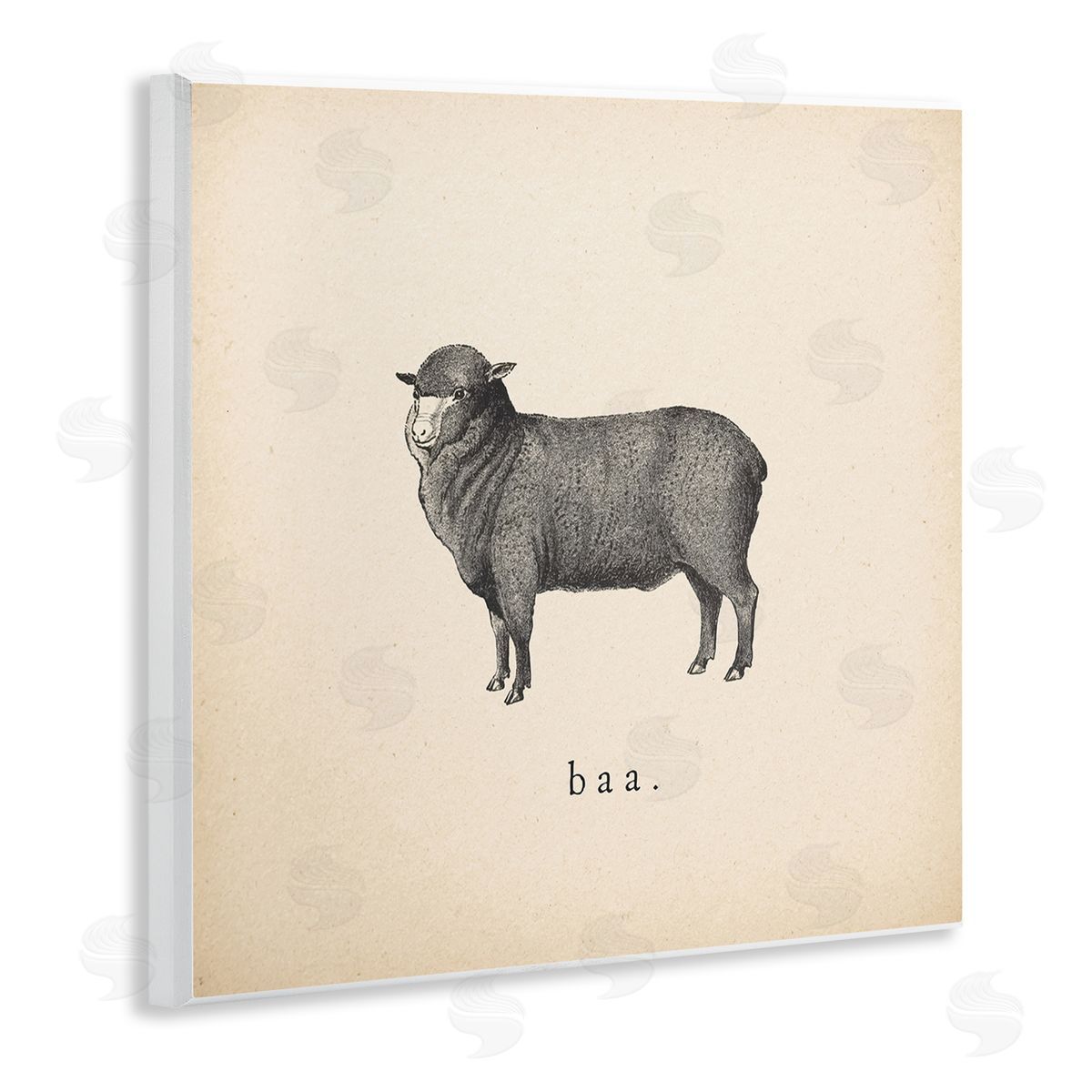 Wild Apple Portfolio Baa Farm Sheep Sounds Wooden Wall Plaque Art Print
