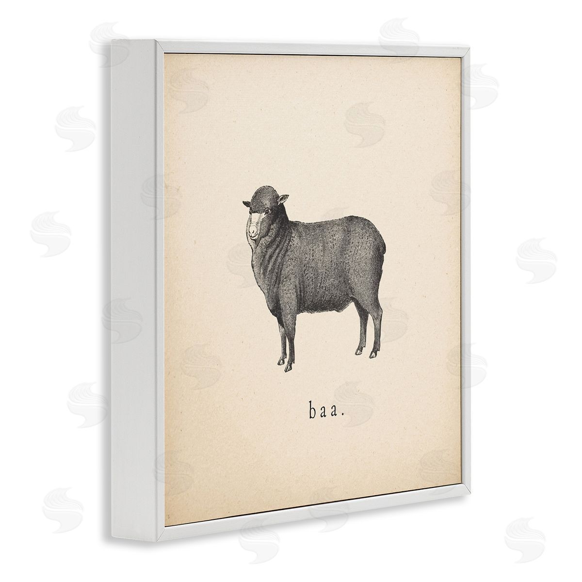 Wild Apple Portfolio Baa Farm Sheep Sounds White Framed Giclee Wall Art Print