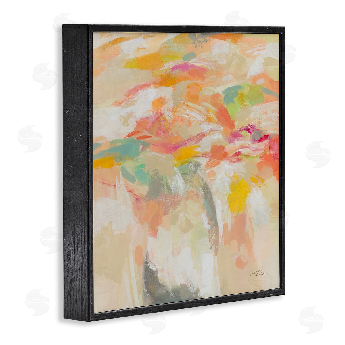 Silvia Vassileva Summer Solstice Abstraction Black Framed Giclee Wall Art Print