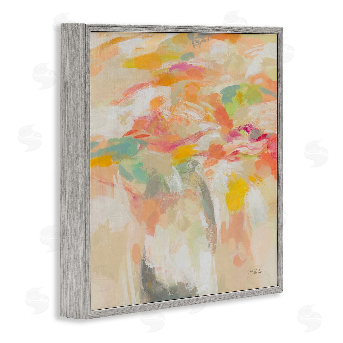 Silvia Vassileva Summer Solstice Abstraction Gray Framed Giclee Wall Art Print