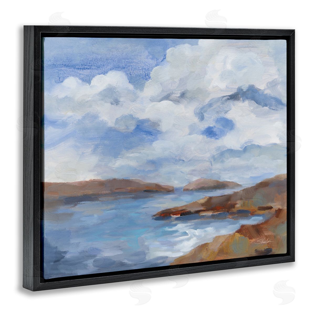 Silvia Vassileva Islands Beach View Black Floating Frame Canvas Wall Art Print