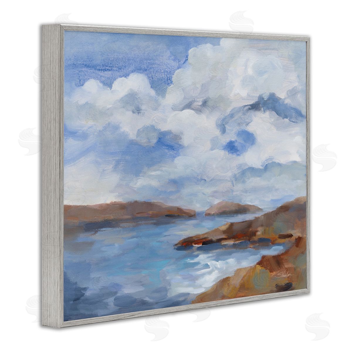 Silvia Vassileva Islands Beach View Gray Framed Giclee Wall Art Print