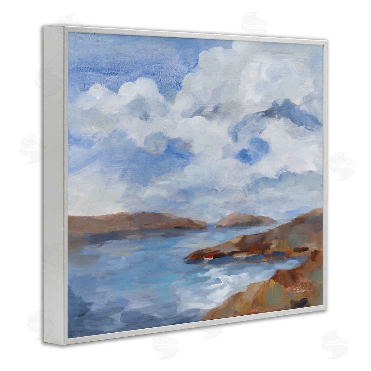 Silvia Vassileva Islands Beach View White Framed Giclee Wall Art Print