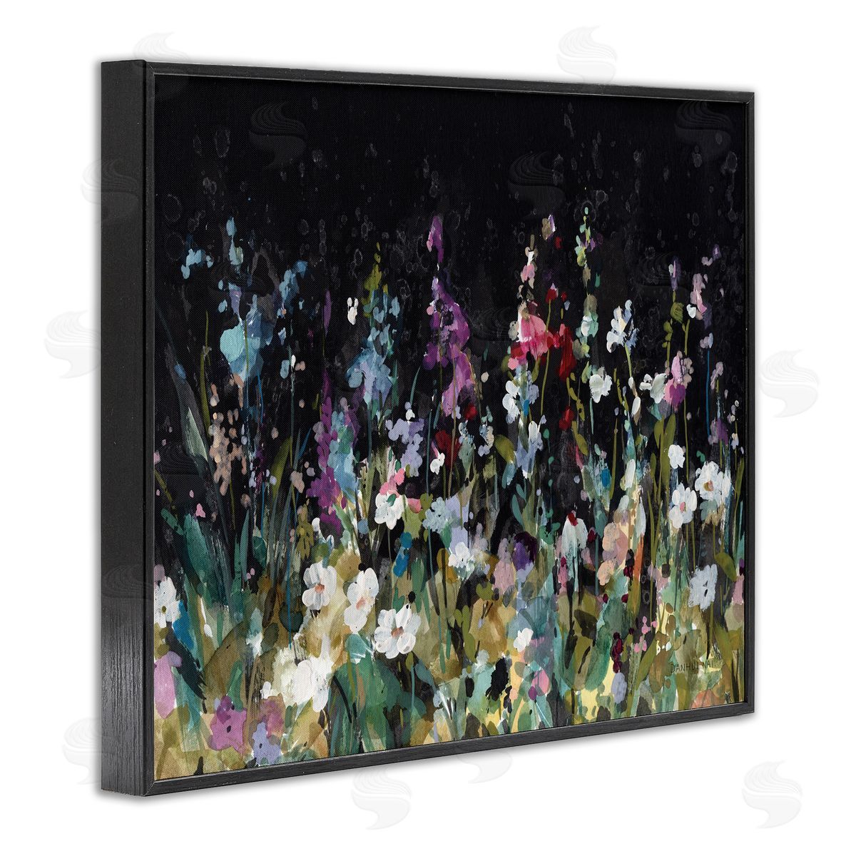 Danhui Nai Dark Garden Meadow Black Framed Giclee Wall Art Print