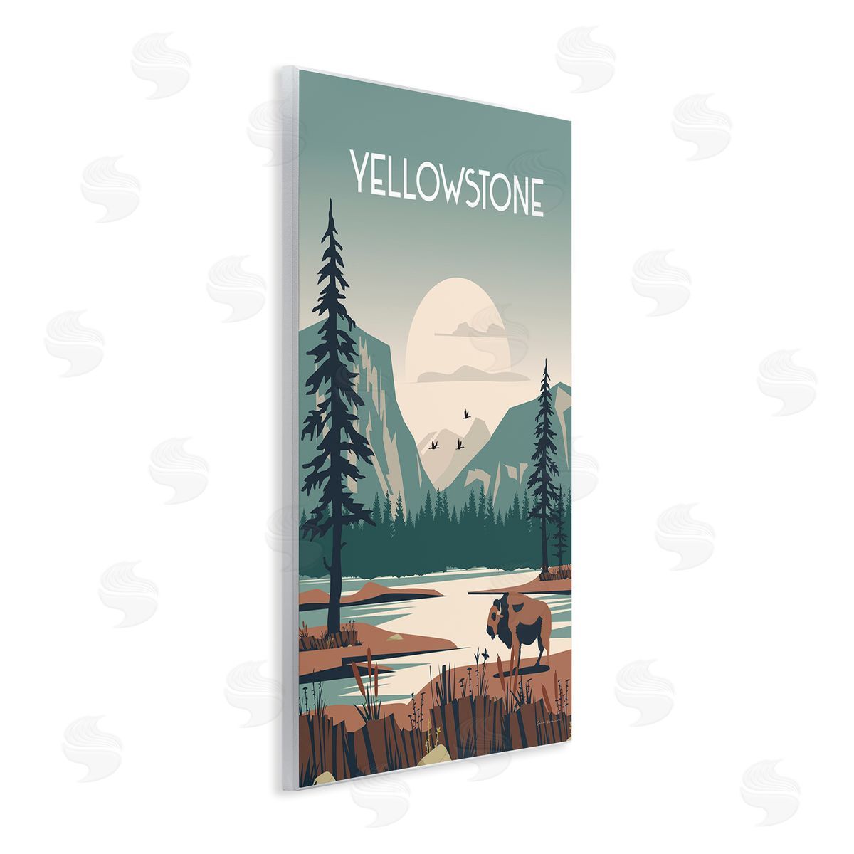 Omar Escalante Yellowstone Landmark View Wooden Wall Plaque Art Print