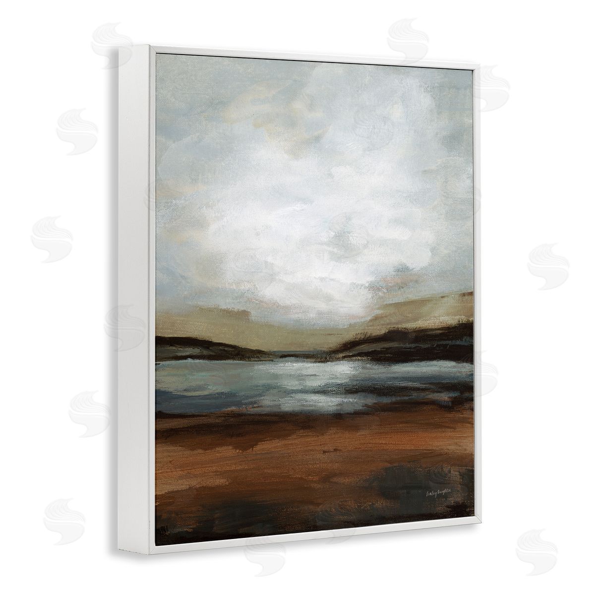 Haley Knighten Copper Creek Landscape White Framed Giclee Wall Art Print