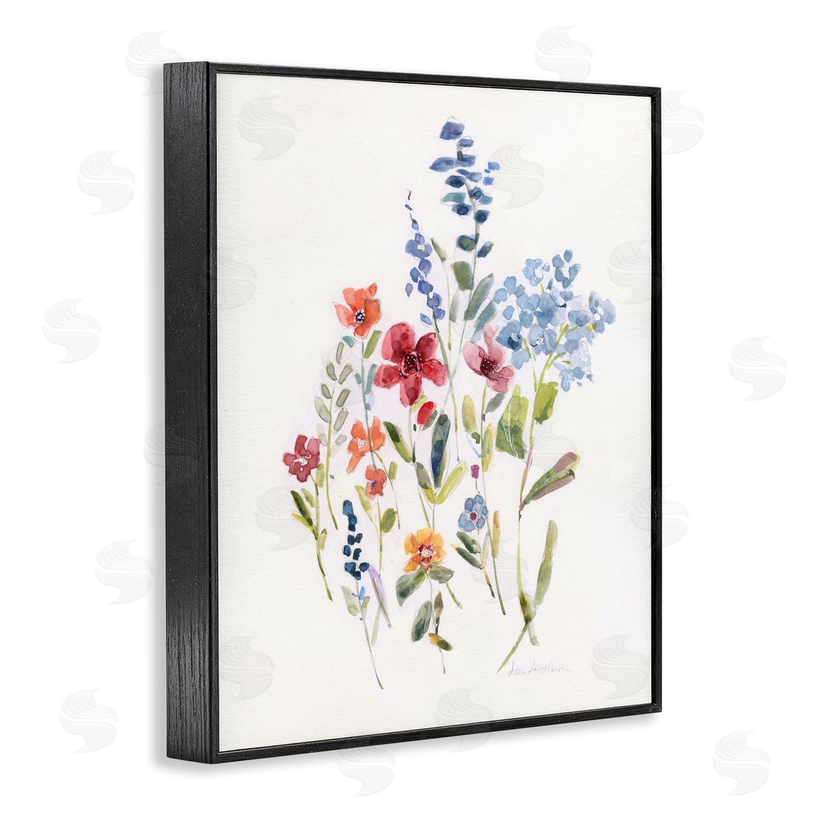 Sally Swatland Blooming Wildflower Buds Black Framed Giclee Wall Art Print