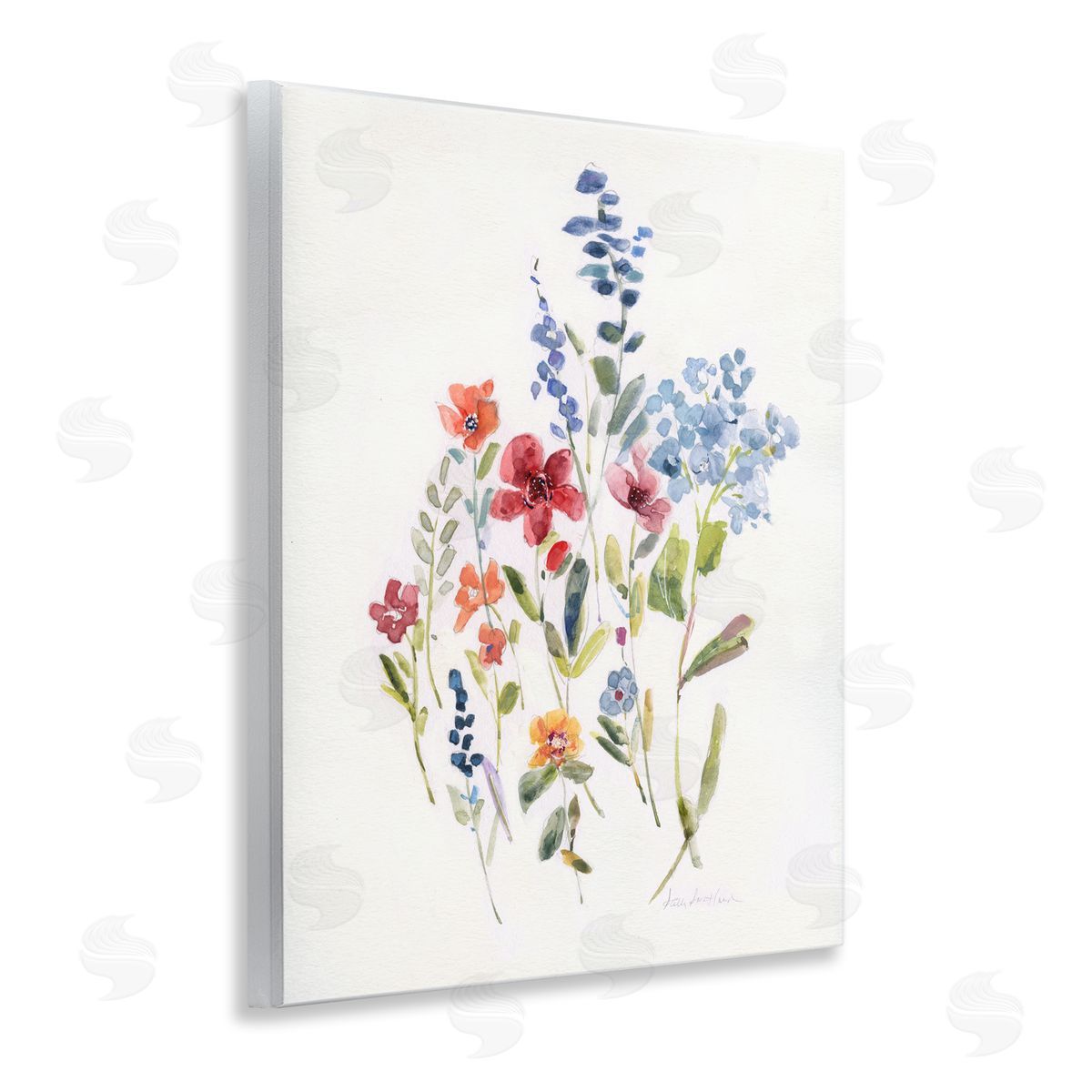 Sally Swatland Blooming Wildflower Buds Wooden Wall Plaque Art Print