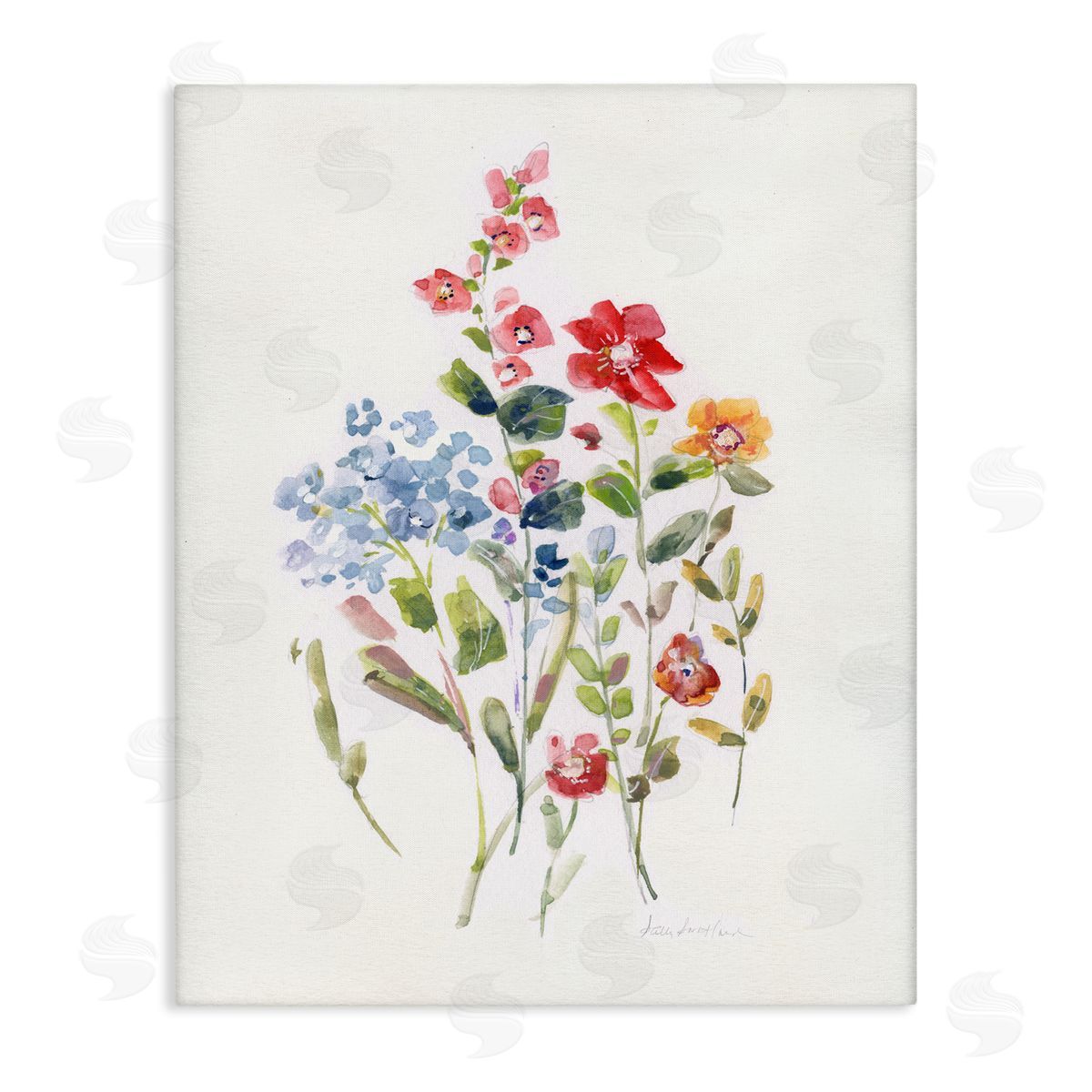 Sally Swatland Mixed Wildflower Buds Canvas Wall Art Print