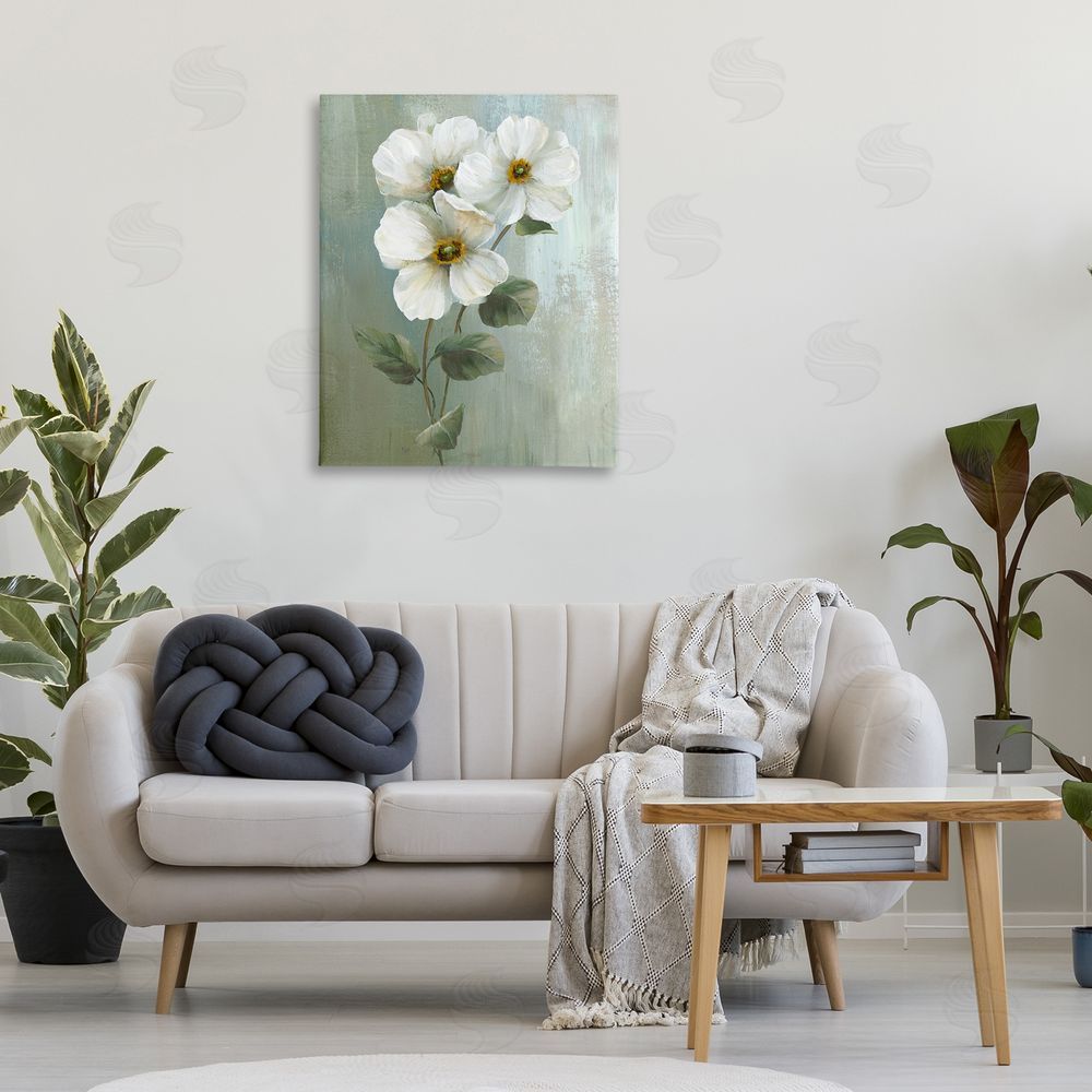 Nan Apple Blossom Sprigs Canvas Wall Art Print in Room