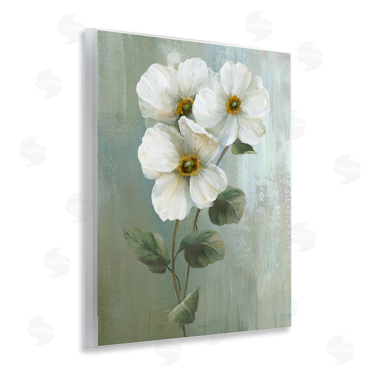 Nan Apple Blossom Sprigs Wooden Wall Plaque Art Print