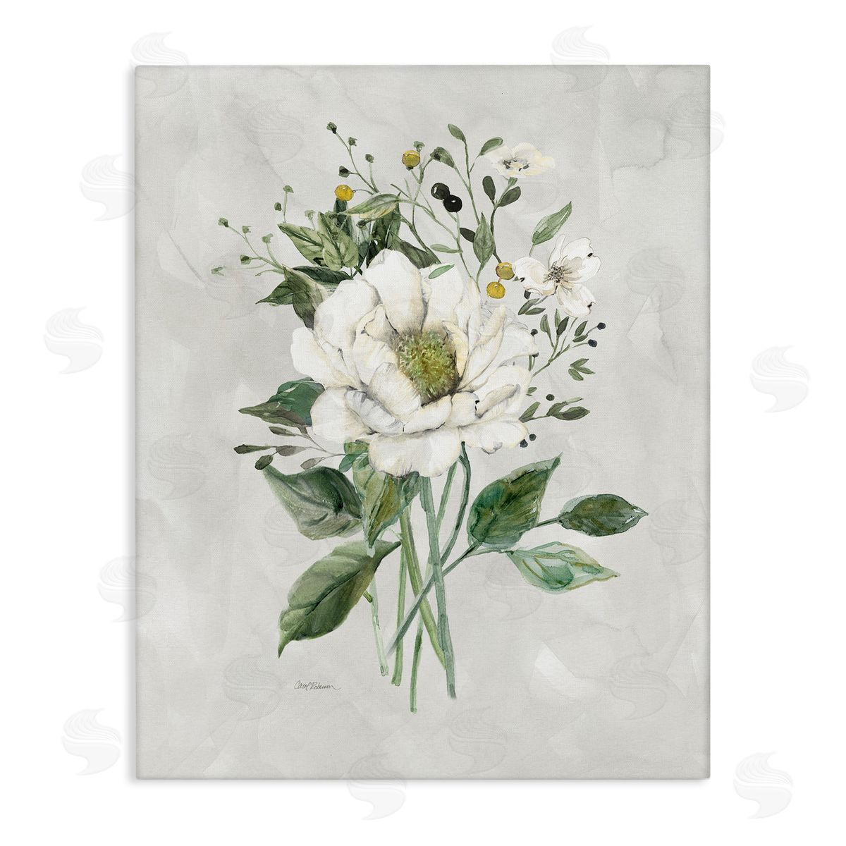 Carol Robinson White Flower Bundle Canvas Wall Art Print