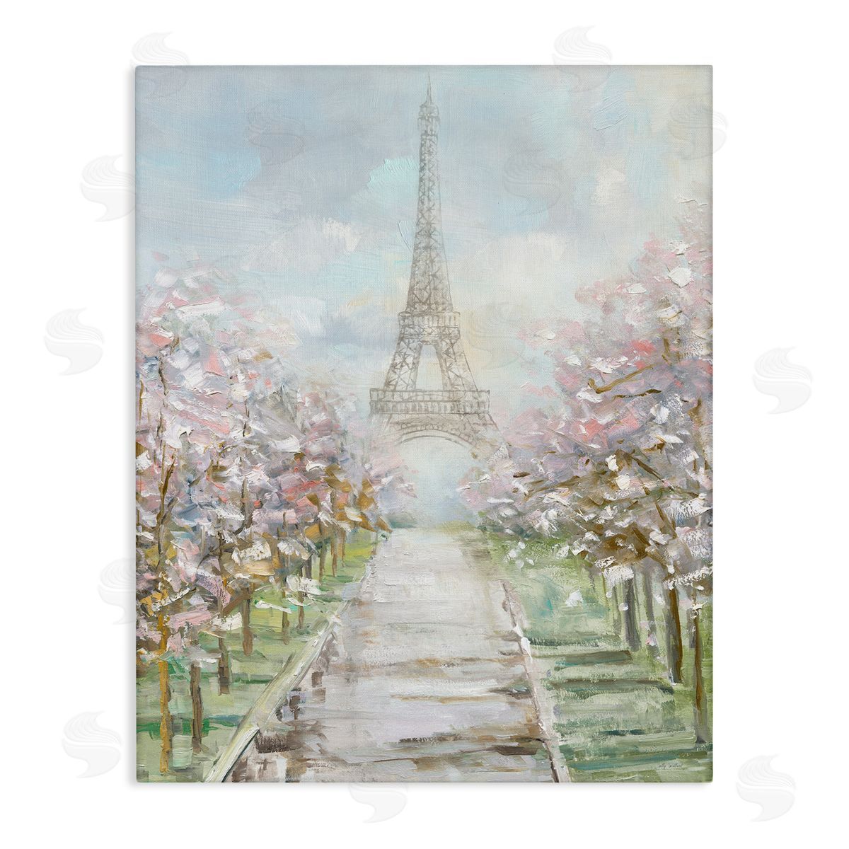 Sally Swatland Eiffel Tower & Tree Grove Canvas Wall Art Print