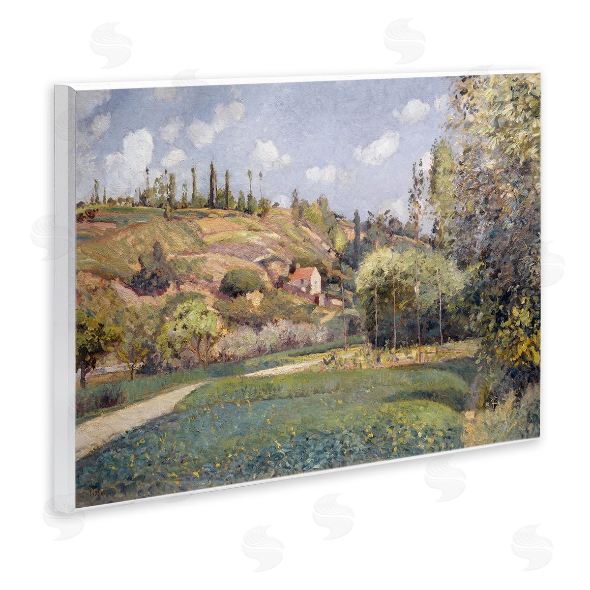 CAD Designs Rolling Green Hillside Wooden Wall Plaque Art Print