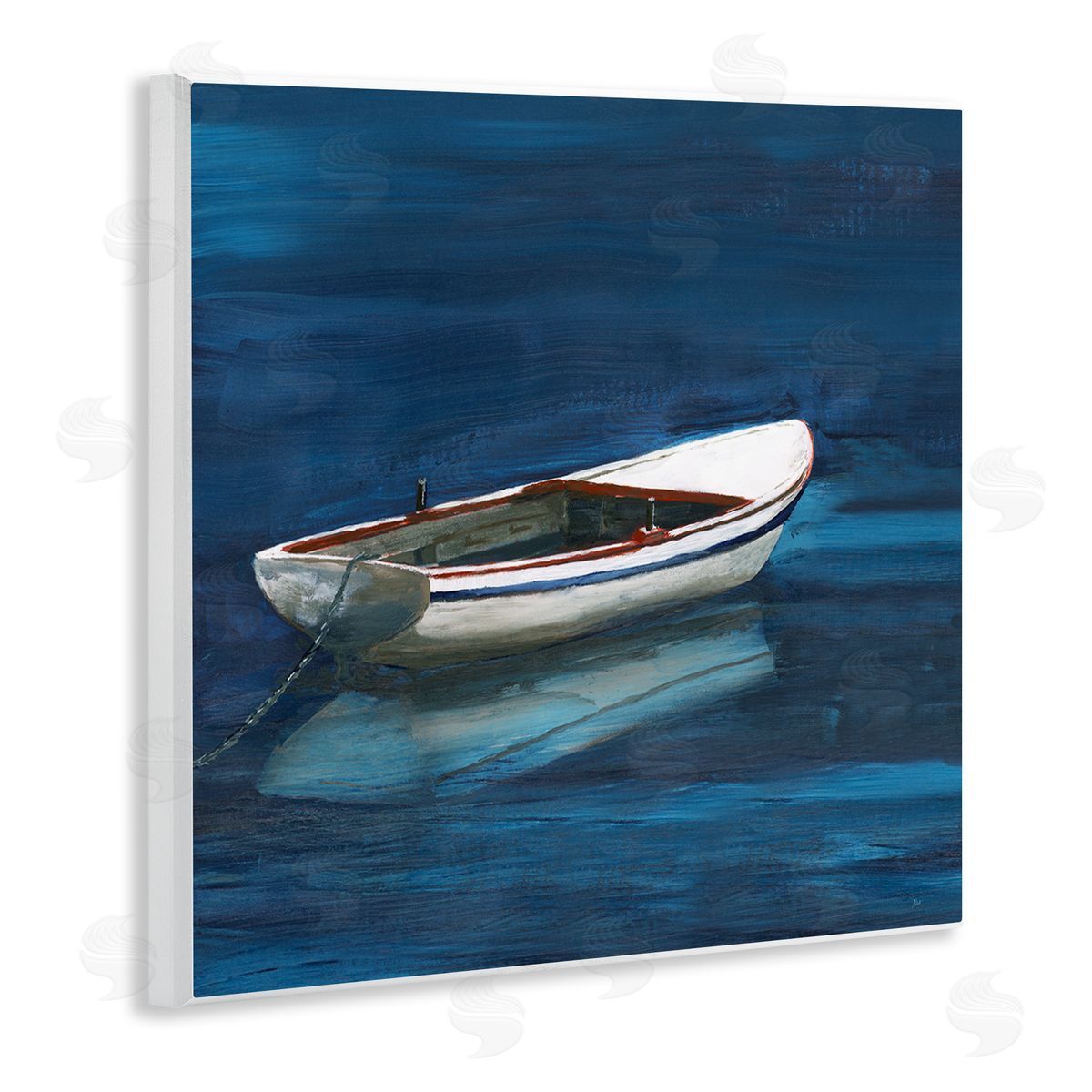 Nan Calm Floating Boat Wooden Wall Plaque Art Print