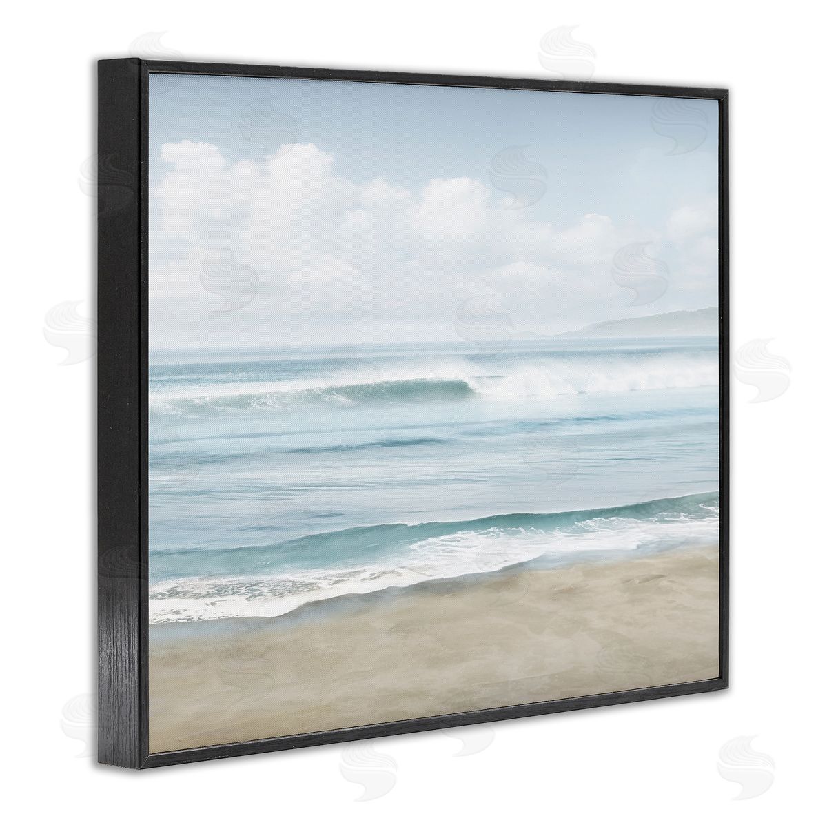 Mike Calascibetta Soothing Beach Waves Black Framed Giclee Wall Art Print